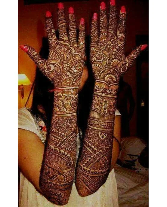 Wave Inspired Light Stylish Full Hand Mehndi Design